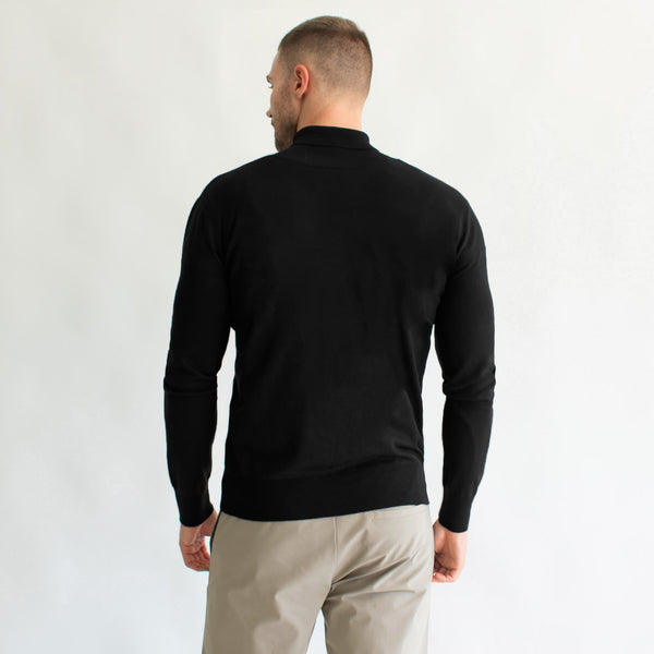 Suéter Ligero para Hombre Regular Fit – Cuello de Tortuga y Acabado en Rib