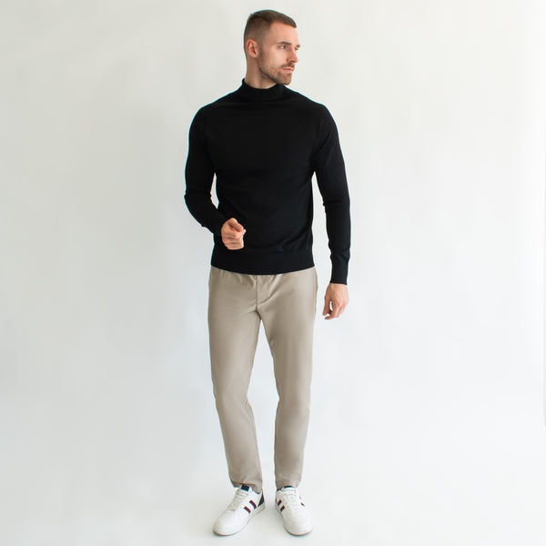 Suéter Ligero para Hombre Regular Fit – Cuello de Tortuga y Acabado en Rib