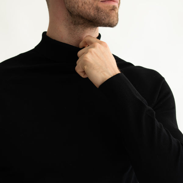 Suéter Ligero para Hombre Regular Fit – Cuello de Tortuga y Acabado en Rib
