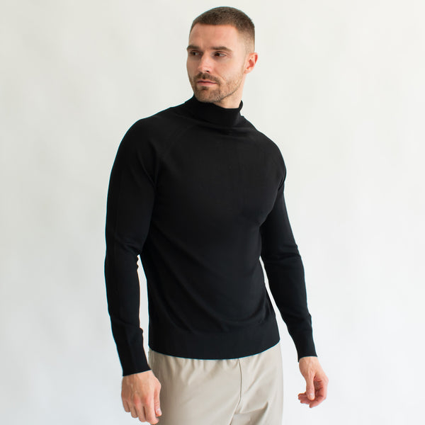 Suéter Ligero para Hombre Regular Fit – Cuello de Tortuga y Acabado en Rib