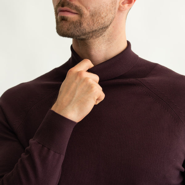 Suéter Ligero para Hombre Regular Fit – Cuello de Tortuga y Acabado en Rib