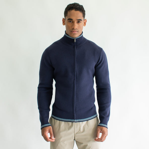 Suéter Cardigan para Hombre Regular Fit – Detalles en Contraste