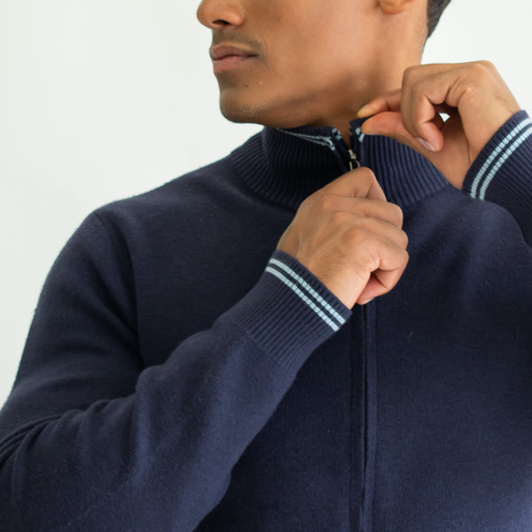 Suéter Cardigan para Hombre Regular Fit – Detalles en Contraste