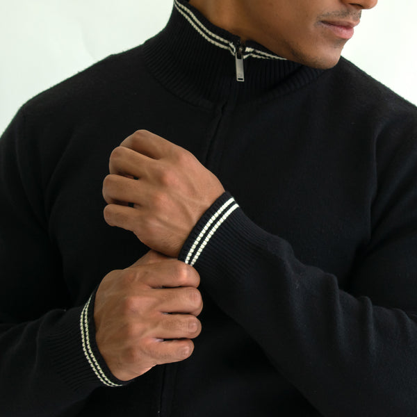 Suéter Cardigan para Hombre Regular Fit – Detalles en Contraste