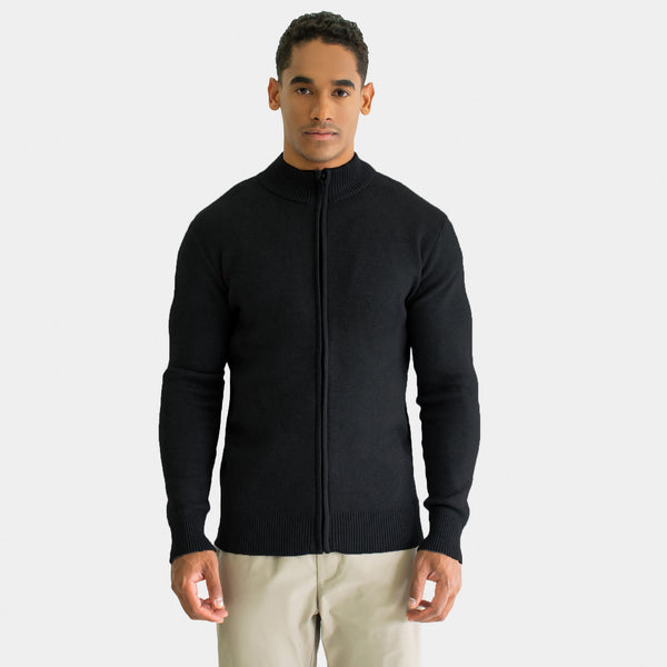 Suéter Ligero Cuello Mock Cierre Completo