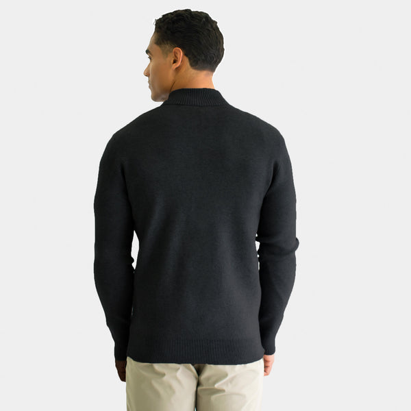 Suéter Ligero Cuello Mock Cierre Completo