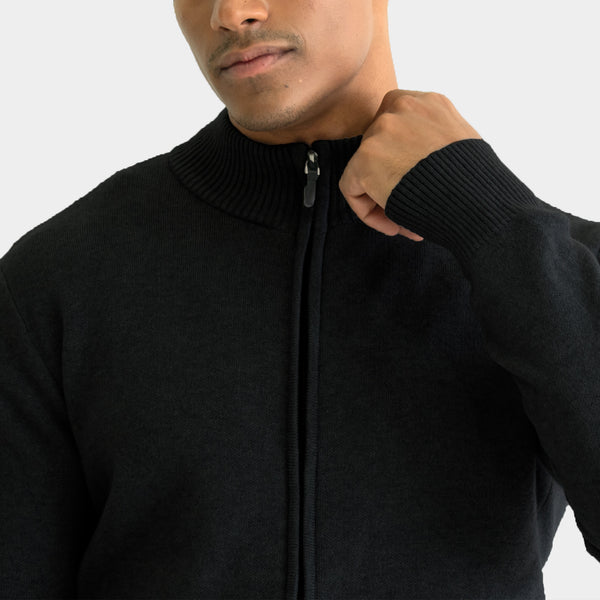 Suéter Ligero Cuello Mock Cierre Completo