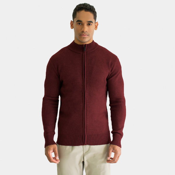 Suéter Ligero Cuello Mock Cierre Completo