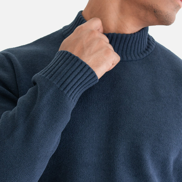 Suéter Cuello Mock Textura Soft Touch