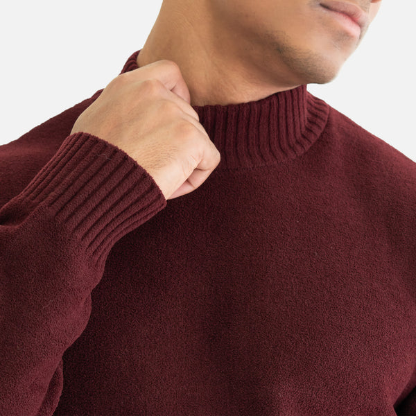 Suéter Cuello Mock Textura Soft Touch
